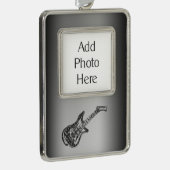 Elektrische Gitarre Rahmen-Ornament Silber (Rechts)