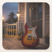 Elektrische Gitarre Rechteckiger Pappuntersetzer (Vorderseite)