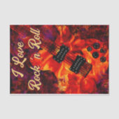 Elektrische Gitarre Red Black Rock'n'Roll Decoupag Seidenpapier (Vorderseite)