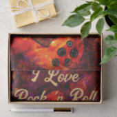 Elektrische Gitarre Red Black Rock'n'Roll Decoupag Seidenpapier (Geschenk)