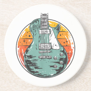 Elektrische Gitarre Retro Vintage Musikband Gu Getränkeuntersetzer