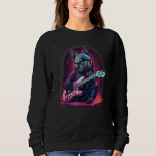 Elektrische Gitarre Rockmusik Französische Bulldog Sweatshirt