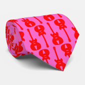 Elektrische Gitarre - Rot auf Rosa Krawatte (Gerollt)