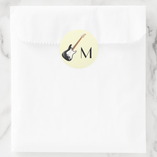 Elektrische Gitarre Runder Aufkleber (Tasche)