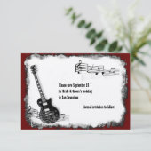 Elektrische Gitarre Schwarze Rote Musik Save the D Date (Stehend Vorderseite)