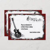 Elektrische Gitarre Schwarze Rote Musik Save the D Save The Date (Vorne/Hinten)