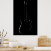 Elektrische Gitarre-Silhouette Poster (Küche)