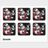 Elektrische Gitarre Solos Light Christmas Nights Quadratischer Aufkleber (Blatt)