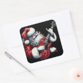 Elektrische Gitarre Solos Light Christmas Nights Quadratischer Aufkleber (Umschlag)