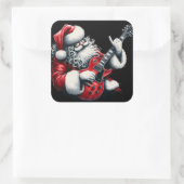 Elektrische Gitarre Solos Light Christmas Nights Quadratischer Aufkleber (Tasche)