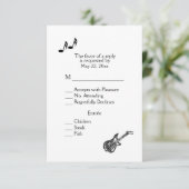 Elektrische Gitarre Thema UAWG mit Menüauswahl RSVP Karte (Stehend Vorderseite)