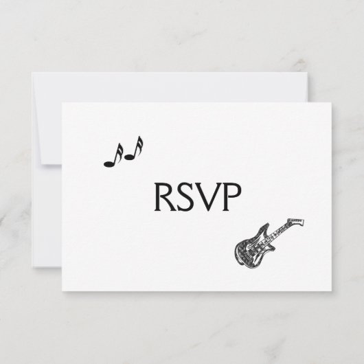 Elektrische Gitarre Thema UAWG mit Menüauswahl RSVP Karte (Rückseite)