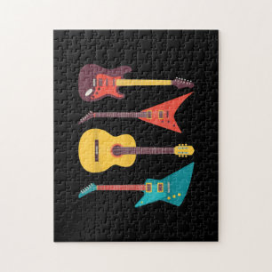 Elektrische Gitarre und akustische Gitarrenmusikge Puzzle