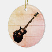 Elektrische Gitarre und Holz Pop Kunst Keramik Ornament (Links)