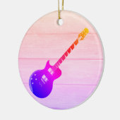 Elektrische Gitarre und Holz Pop Kunst Keramik Ornament (Links)