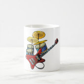 Elektrische Gitarre und Trommeln Kaffeetasse (Mittel)