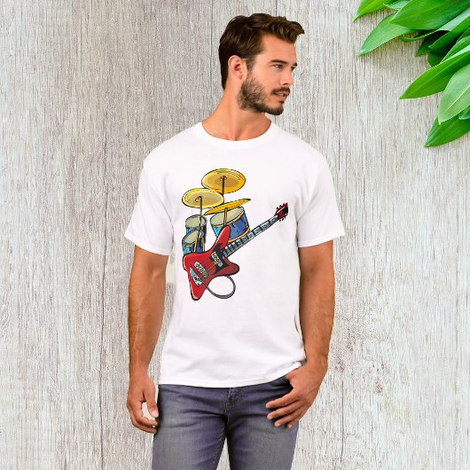 Elektrische Gitarre und Trommeln T-Shirt