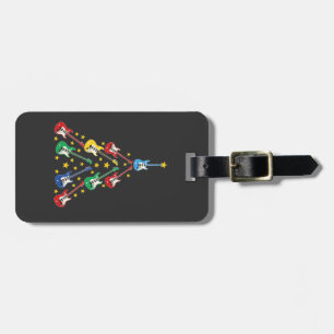 Elektrische Gitarre Weihnachtsbaum Musikliebhaber Gepäckanhänger