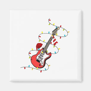 Elektrische Gitarre Weihnachtsmann Musik Weihnacht Magnet