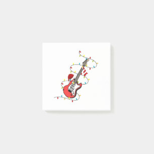 Elektrische Gitarre Weihnachtsmann Musik Weihnacht Post-it Klebezettel