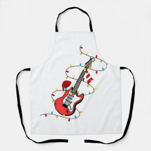 Elektrische Gitarre Weihnachtsmann Musik Weihnacht Schürze