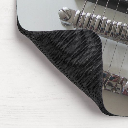 Elektrische Gitarre - weiß Mousepad (Ecke)