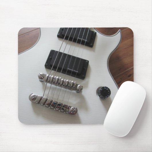 Elektrische Gitarre - weiß Mousepad (Mit Mouse)