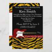 Elektrische Gitarre zum Geburtstag Einladung #4 (Vorne/Hinten)