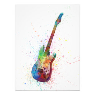 Elektrische Gitarreabstrakter Watercolor Fotodruck