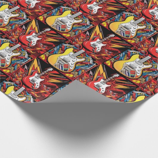 Elektrische Gitarren aus Papier Geschenkpapier (Ecke)