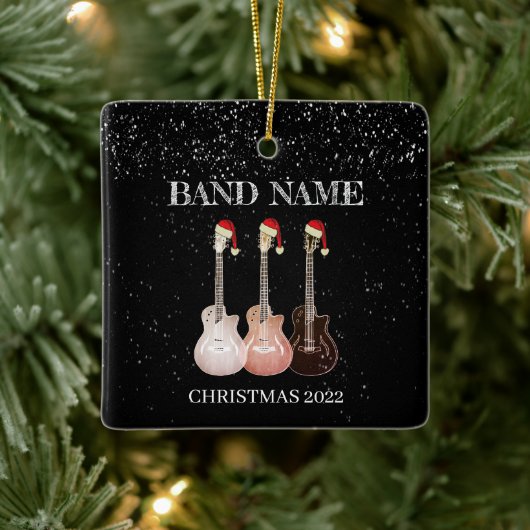 Elektrische Gitarren Band Personalisiert Keramikornament (Baum)