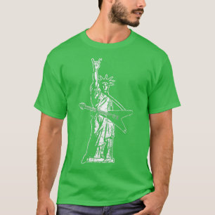 Elektrische Gitarren-Bass Player Rock Music Statue T-Shirt