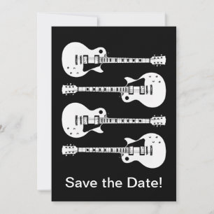 Elektrische Gitarren Grafik in Weiß Save The Date