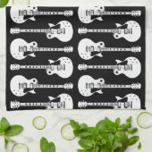 Elektrische Gitarren Graphic in White Küchentuch (Gefaltet)