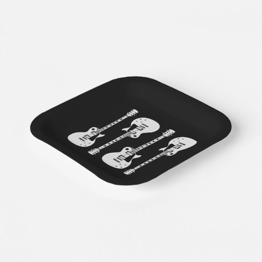 Elektrische Gitarren Graphic in White Pappteller (Gewinkelt)