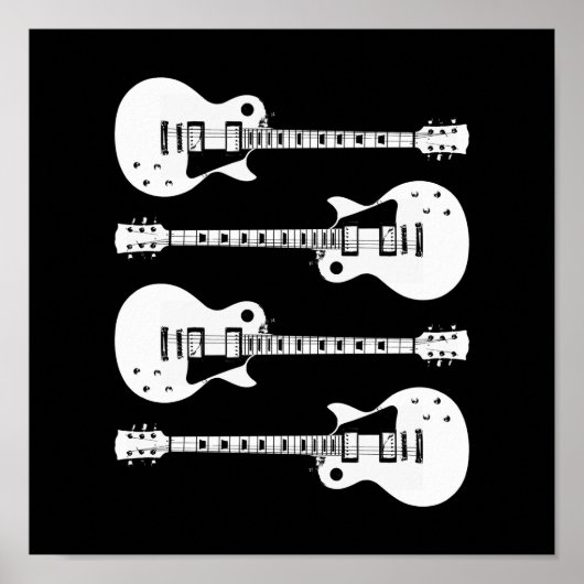 Elektrische Gitarren Graphic in White Poster (Vorne)