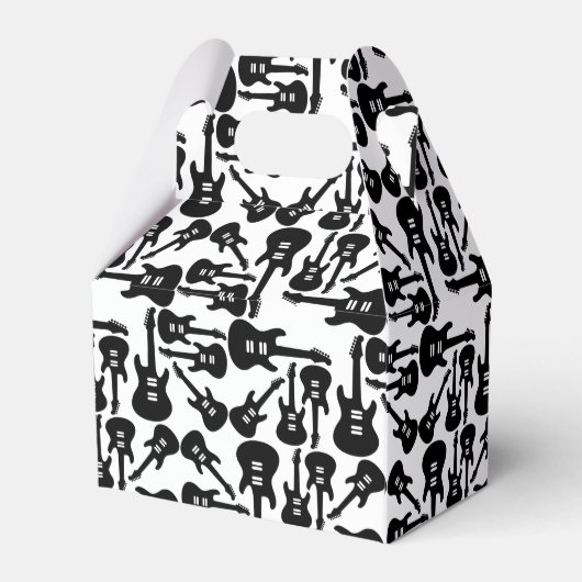 Elektrische Gitarren-Muster Musik als CUSTOM-FARBE Geschenkschachtel (Rückseite)