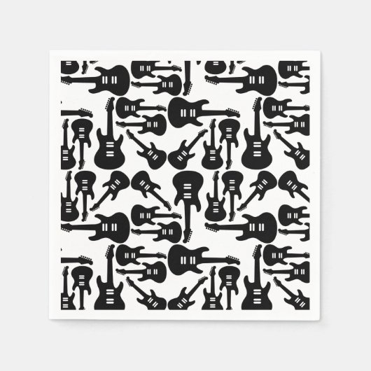 Elektrische Gitarren-Muster Musik als CUSTOM-FARBE Serviette (Vorderseite)