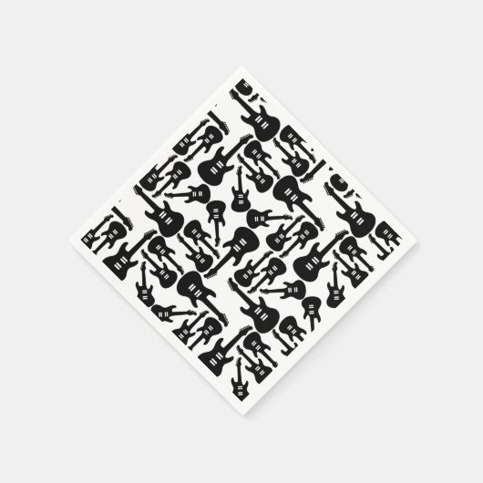 Elektrische Gitarren-Muster Musik als CUSTOM-FARBE Serviette (Ecke)