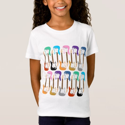 Elektrische Gitarren-Pop-Kunst T-Shirt (Vorderseite)