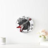 Elektrische Gitarren-Rock & Roll-Noten Cool Runde Wanduhr (Zuhause)