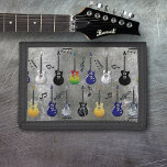 Elektrische Gitarren Tri-fold Geldbeutel<br><div class="desc">Viele Farben elektrischer Gitarren auf einem metallisch grauen Hintergrund.</div>