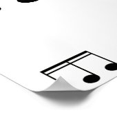 Elektrische Gitarrenflügel Schwarz-weiß Limon druc Poster (Ecke)