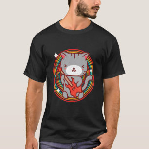 Elektrische Gitarrenkatze für Gitarrist Musik Küns T-Shirt