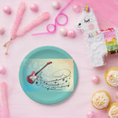 Elektrische Gitarrenmusik Pappteller (Party)