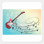 Elektrische Gitarrenmusik Quadratischer Aufkleber (Vorderseite)