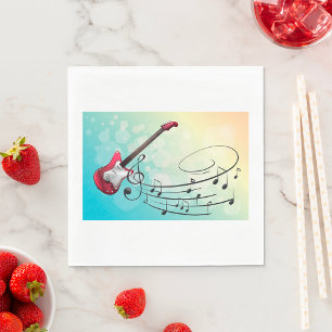Elektrische Gitarrenmusik Serviette