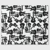 Elektrische Gitarrenmuster-Musik als CUSTOM-FARBE Geschenkpapier (Flach)