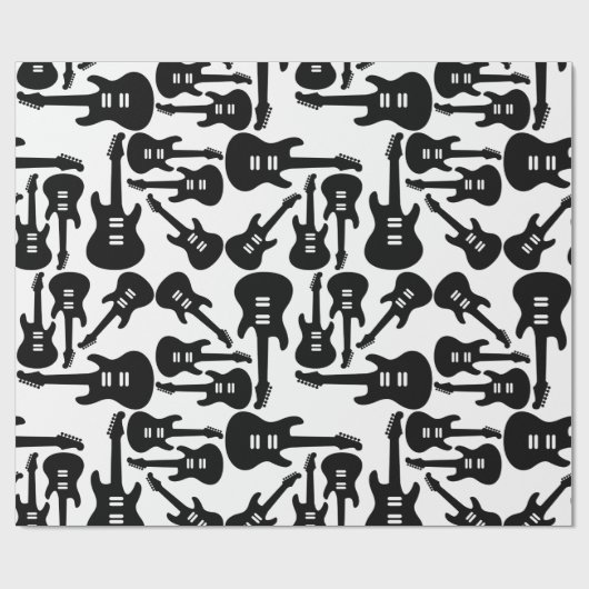 Elektrische Gitarrenmuster-Musik als CUSTOM-FARBE Geschenkpapier (Flach)