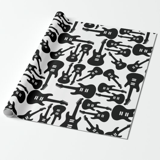Elektrische Gitarrenmuster-Musik als CUSTOM-FARBE Geschenkpapier (Ungerollt)